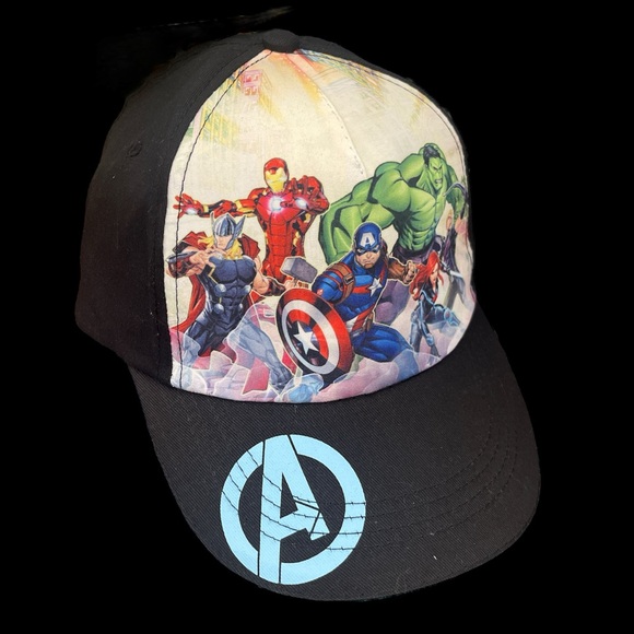 Marvel AVENGERS HULK IRON MAN CAPTAIN AMERICA Kids Velcro Adjustable Ball Cap - Picture 2 of 2